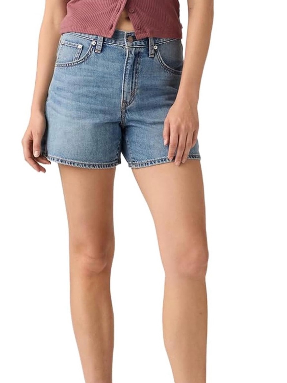 Levi's Light Blue High-Rise Denim Shorts